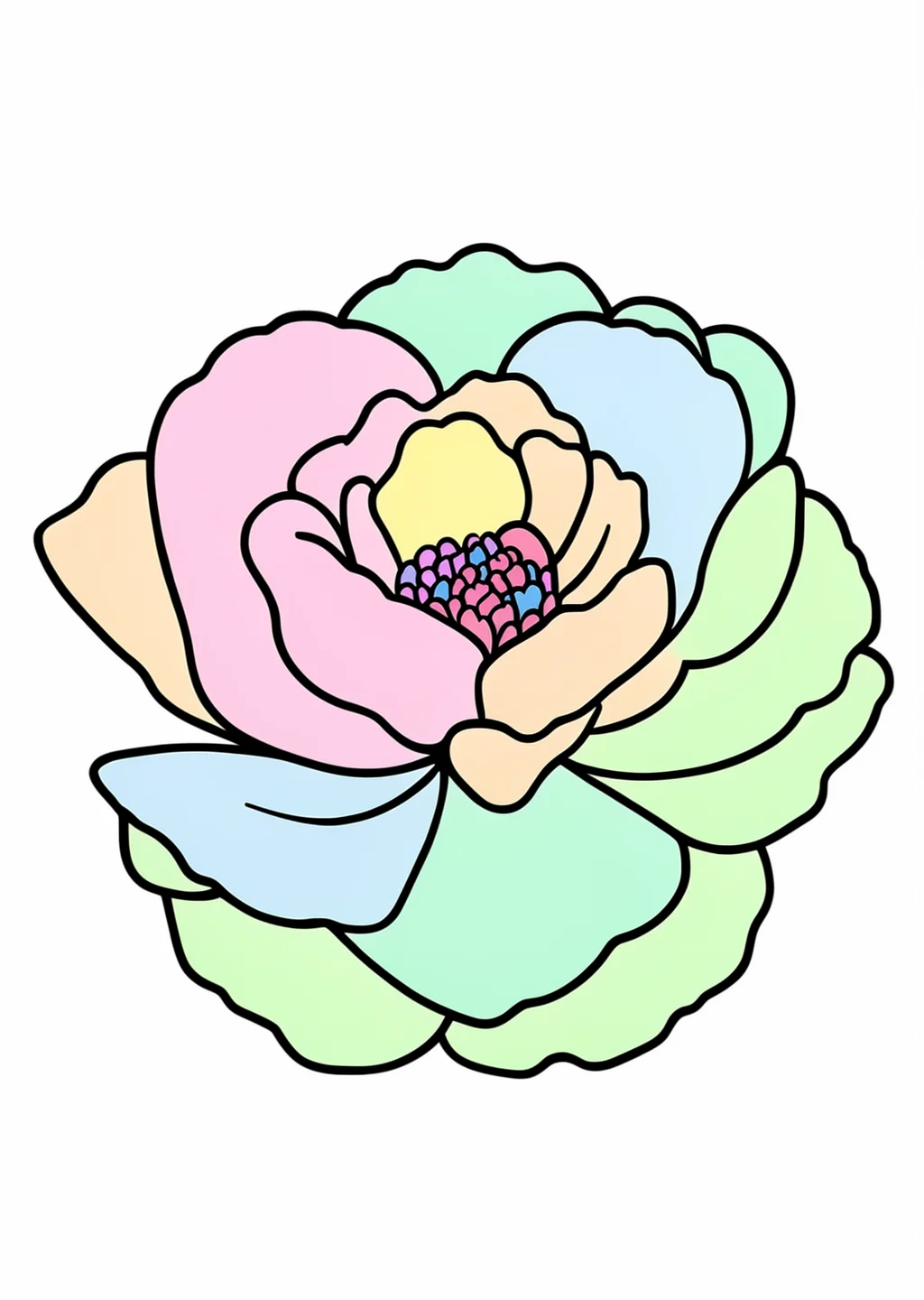 数字ぬりえ・つばき（脳トレ）の見本