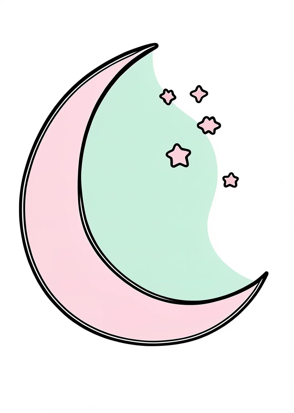 数字ぬりえ・つきとほし（脳トレ）の見本