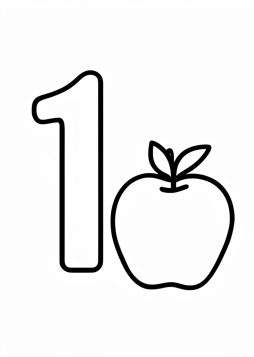 すうじ「1」の塗り絵