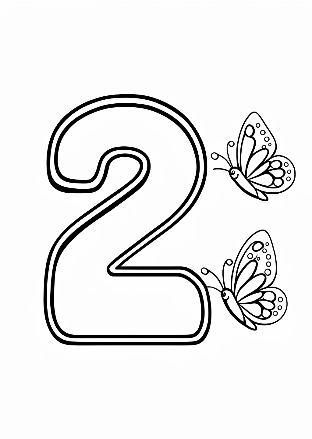すうじ「2」の塗り絵