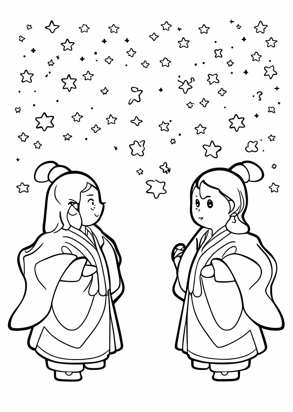 織姫と彦星の塗り絵