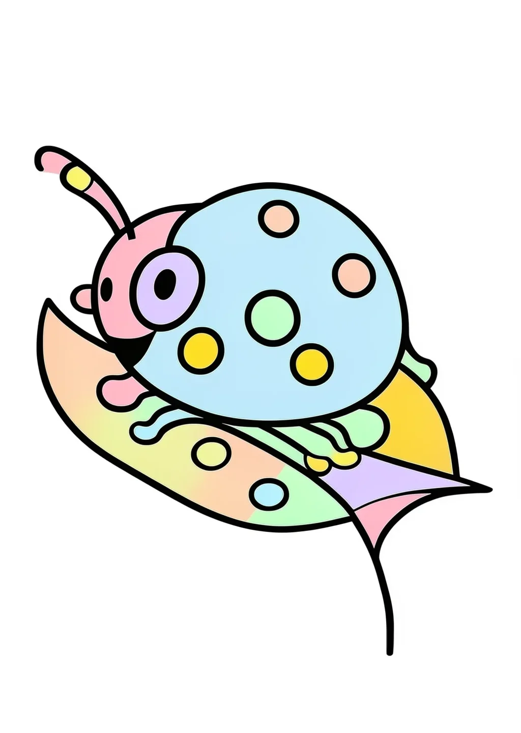 てんとう虫の塗り絵の見本