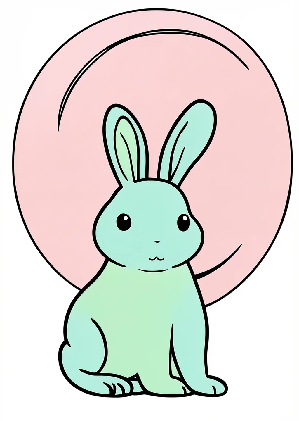 お月見うさぎの塗り絵の見本