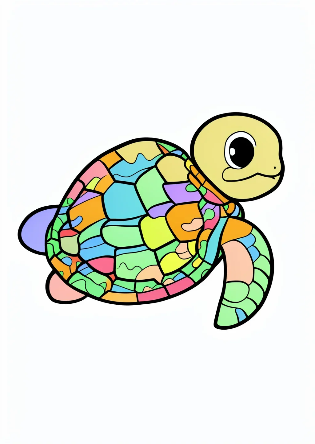 うみがめの塗り絵の見本