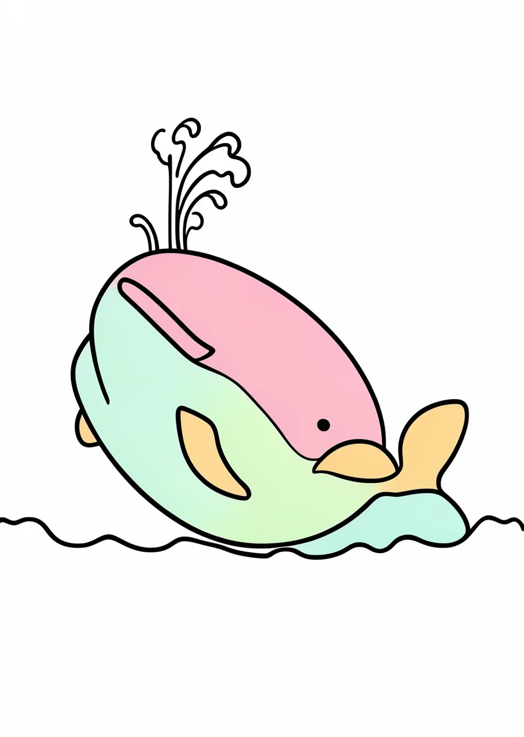 くじらの塗り絵の見本