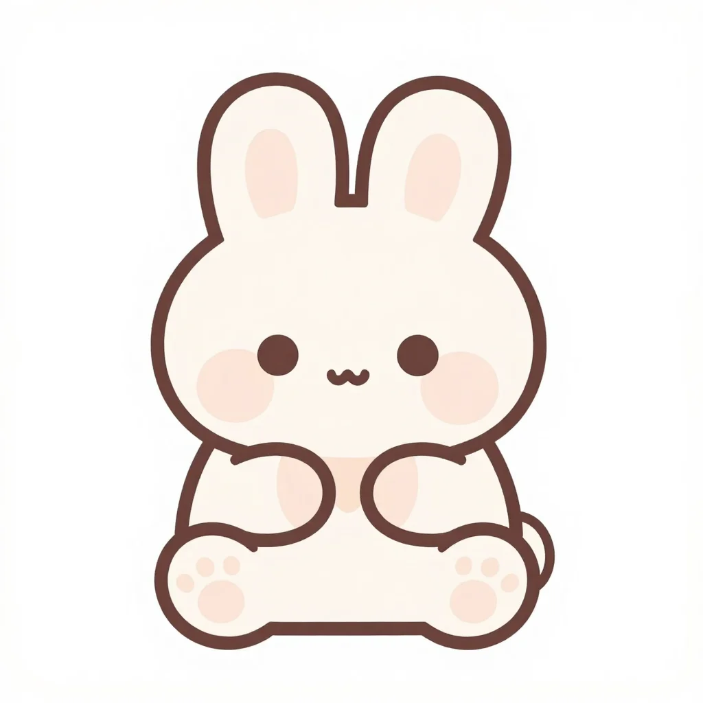 うさぎの塗り絵(簡単)の見本