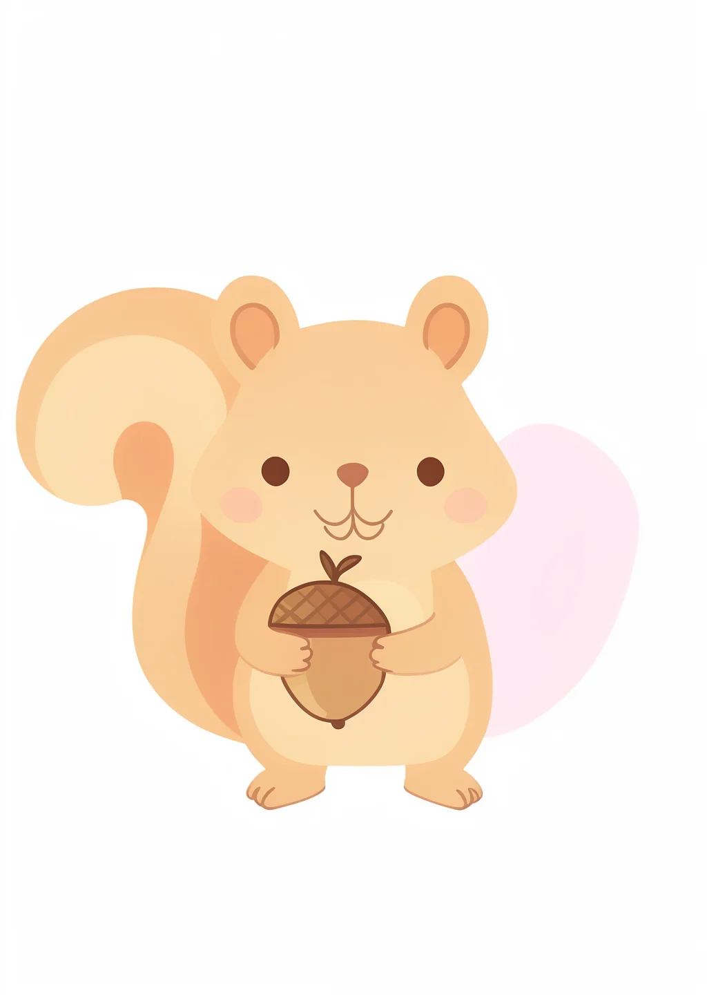 リスの塗り絵(どんぐり付き)の見本