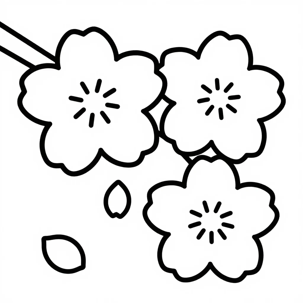 数字ぬりえ・さくら（脳トレ）