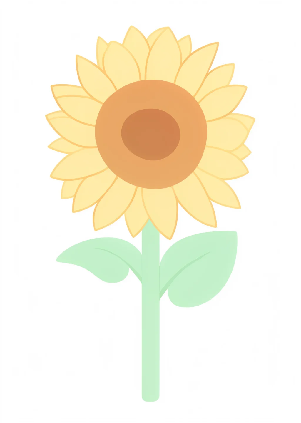 ひまわりの塗り絵の見本