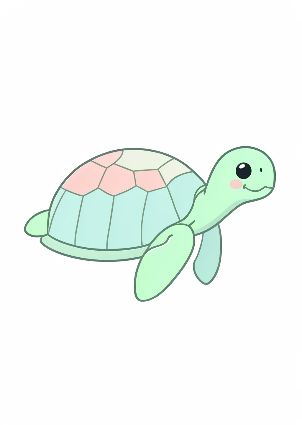 うみがめの塗り絵の見本
