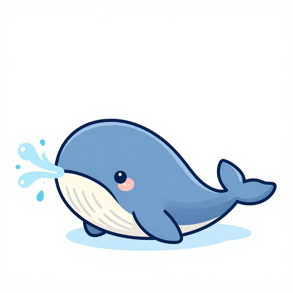 くじらの塗り絵の見本
